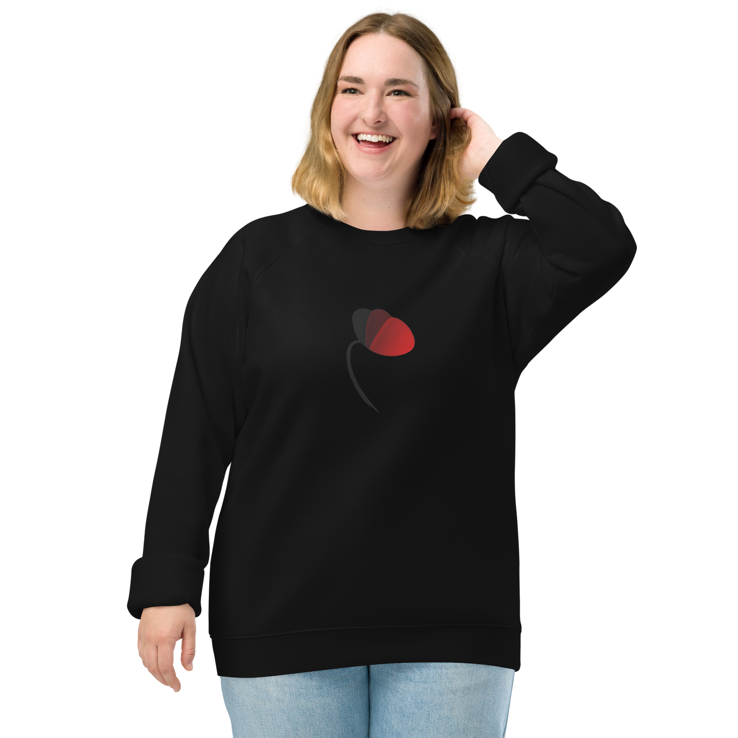 POPPY - Unisex organic raglan sweatshirt