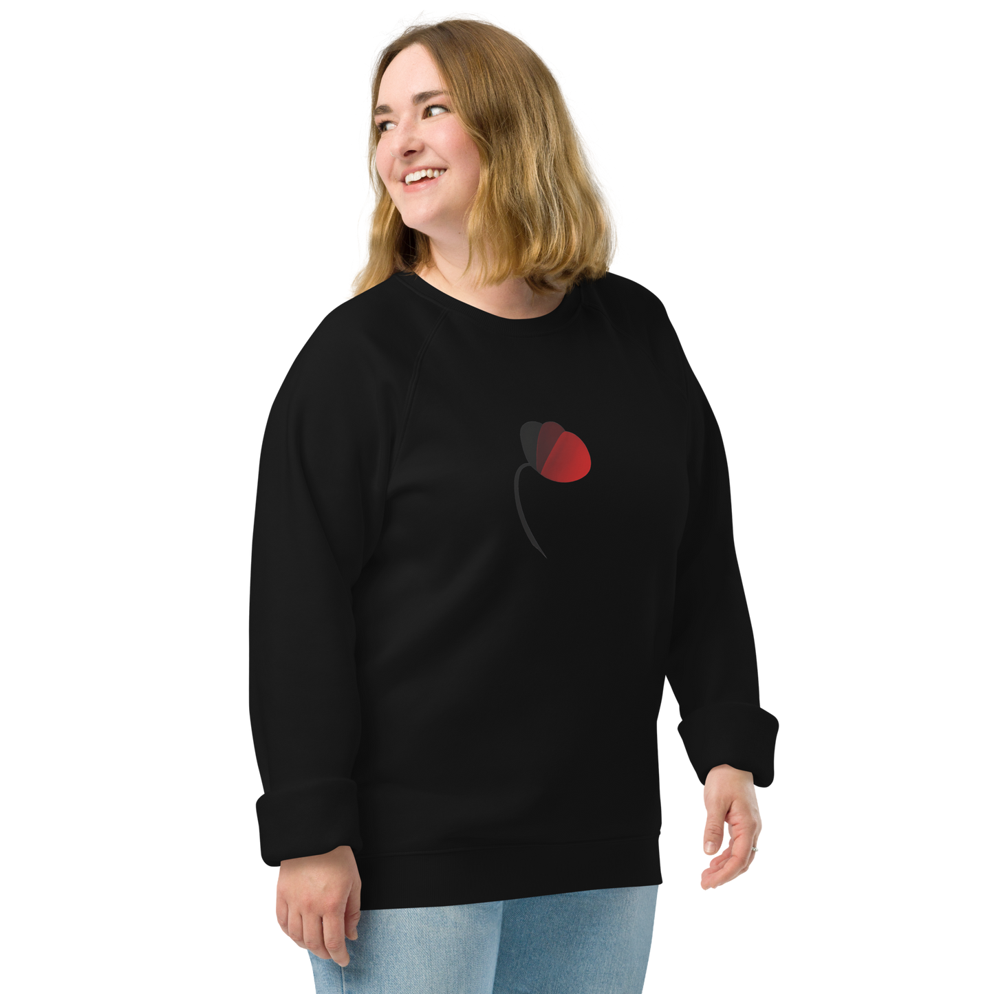 POPPY - Unisex organic raglan sweatshirt