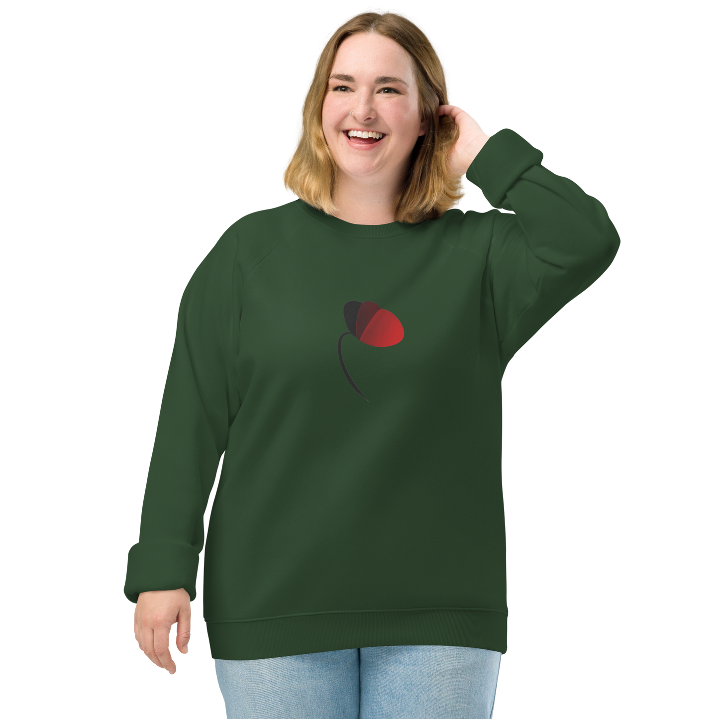 POPPY - Unisex organic raglan sweatshirt