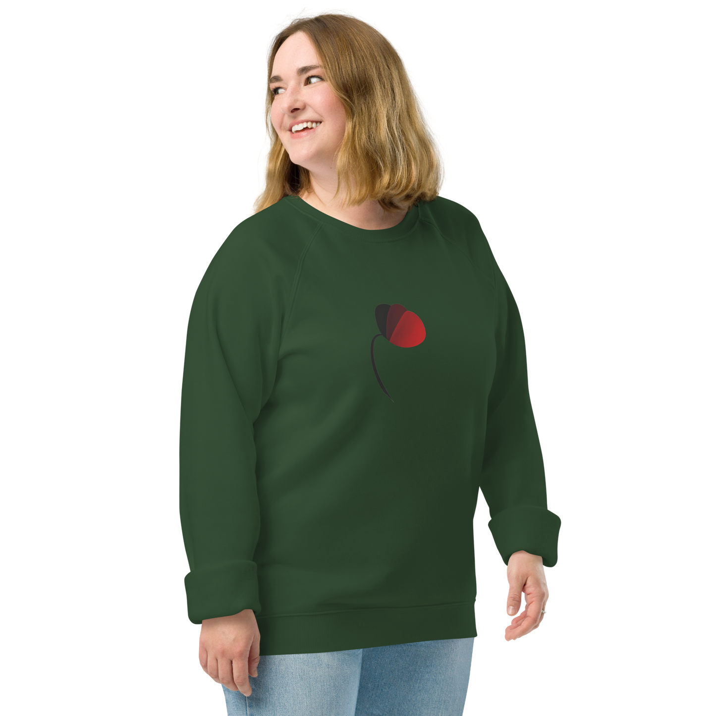 POPPY - Unisex organic raglan sweatshirt