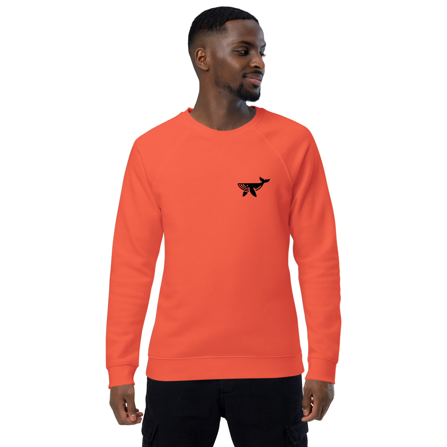 WHALE - Unisex organic raglan sweatshirt