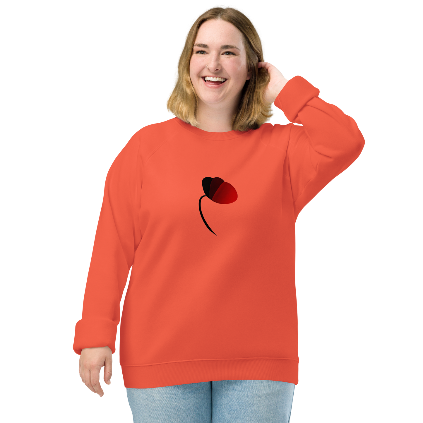 POPPY - Unisex organic raglan sweatshirt