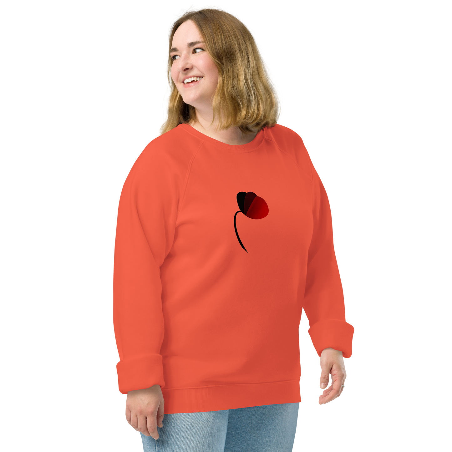 POPPY - Unisex organic raglan sweatshirt