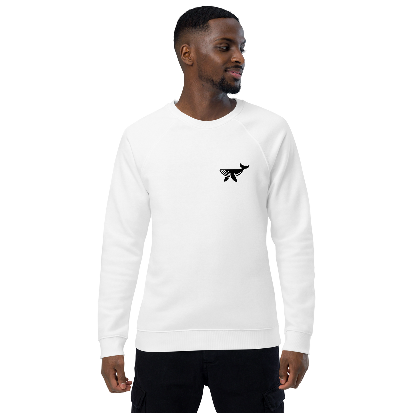 WHALE - Unisex organic raglan sweatshirt