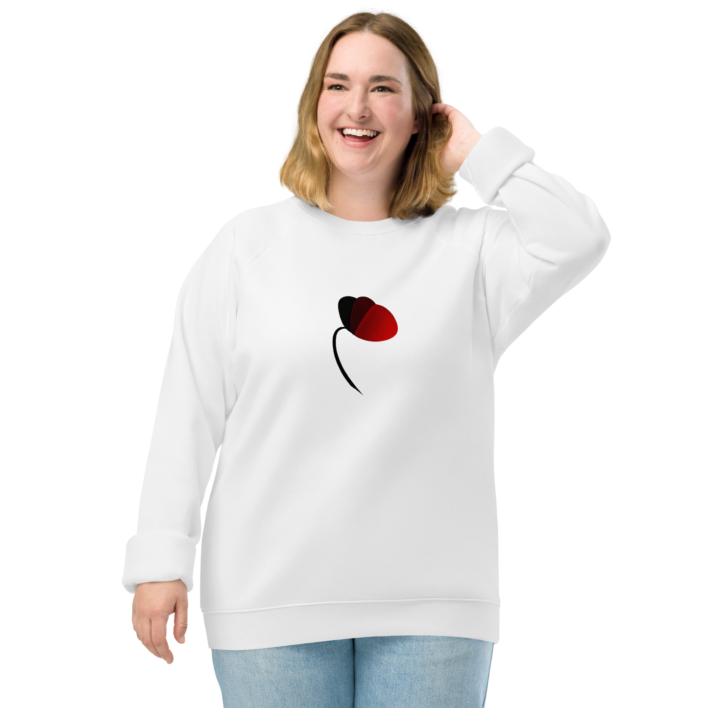 POPPY - Unisex organic raglan sweatshirt