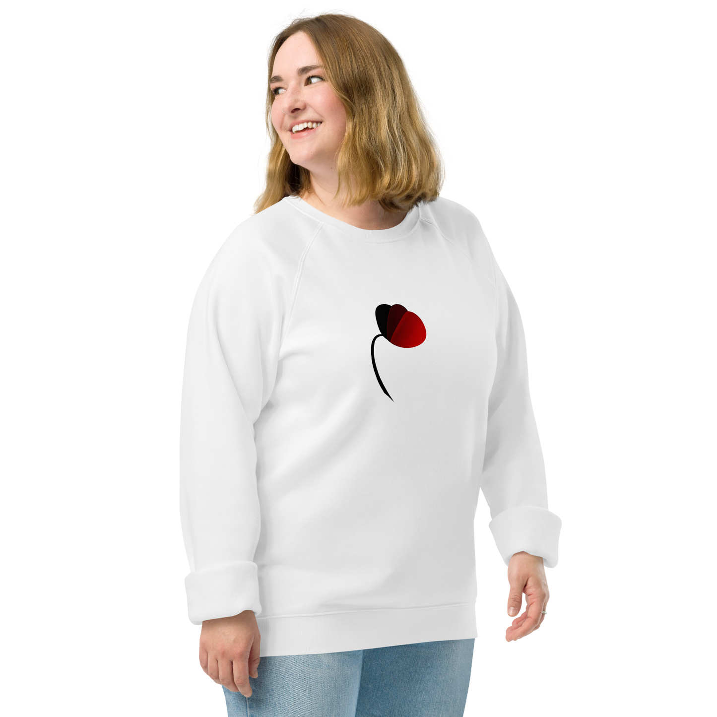 POPPY - Unisex organic raglan sweatshirt