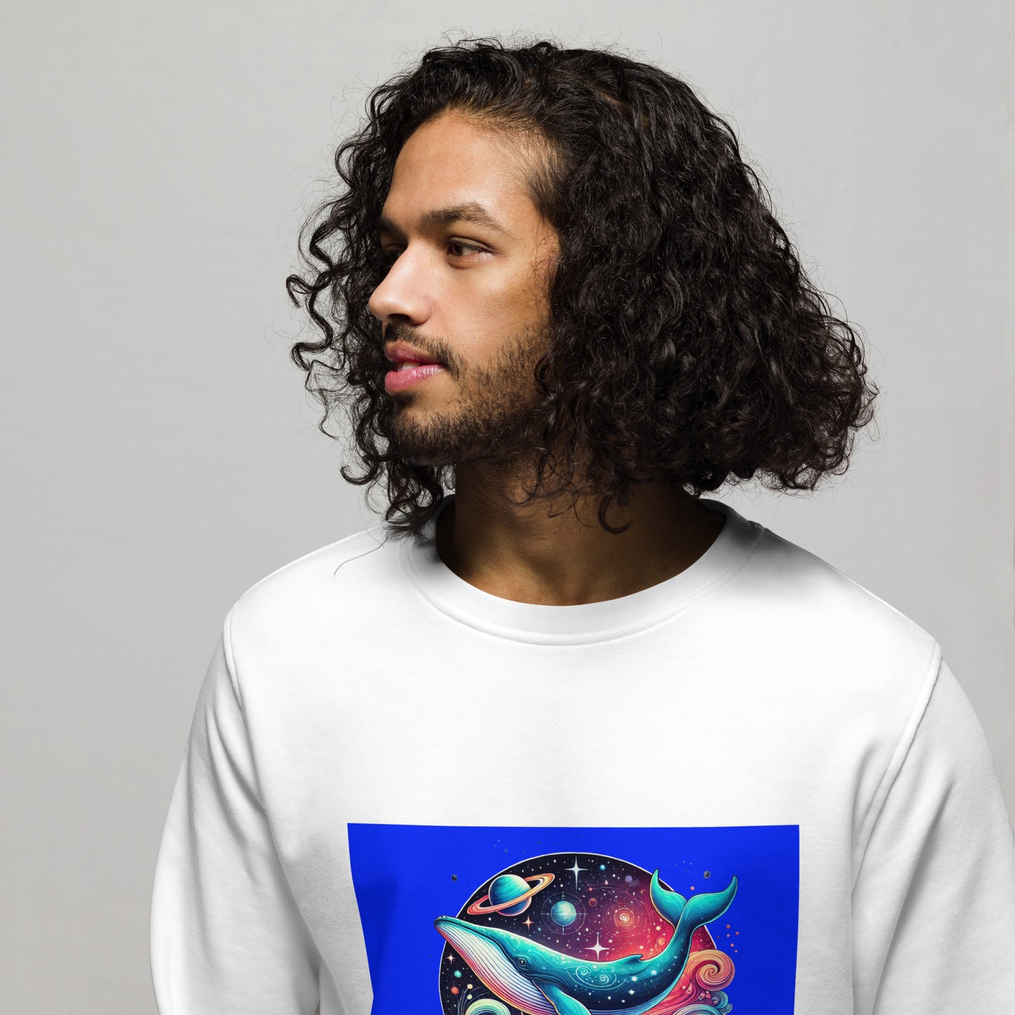 SPACE WHALE - Unisex organic sweatshirt