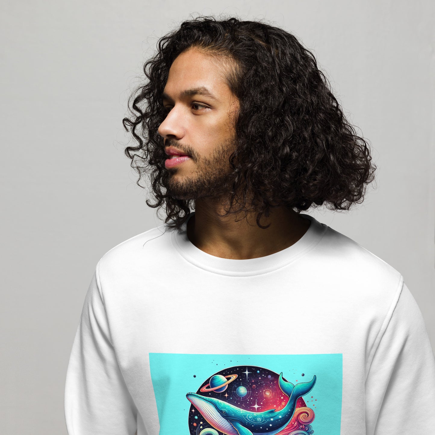 SPACE WHALE - Unisex organic sweatshirt