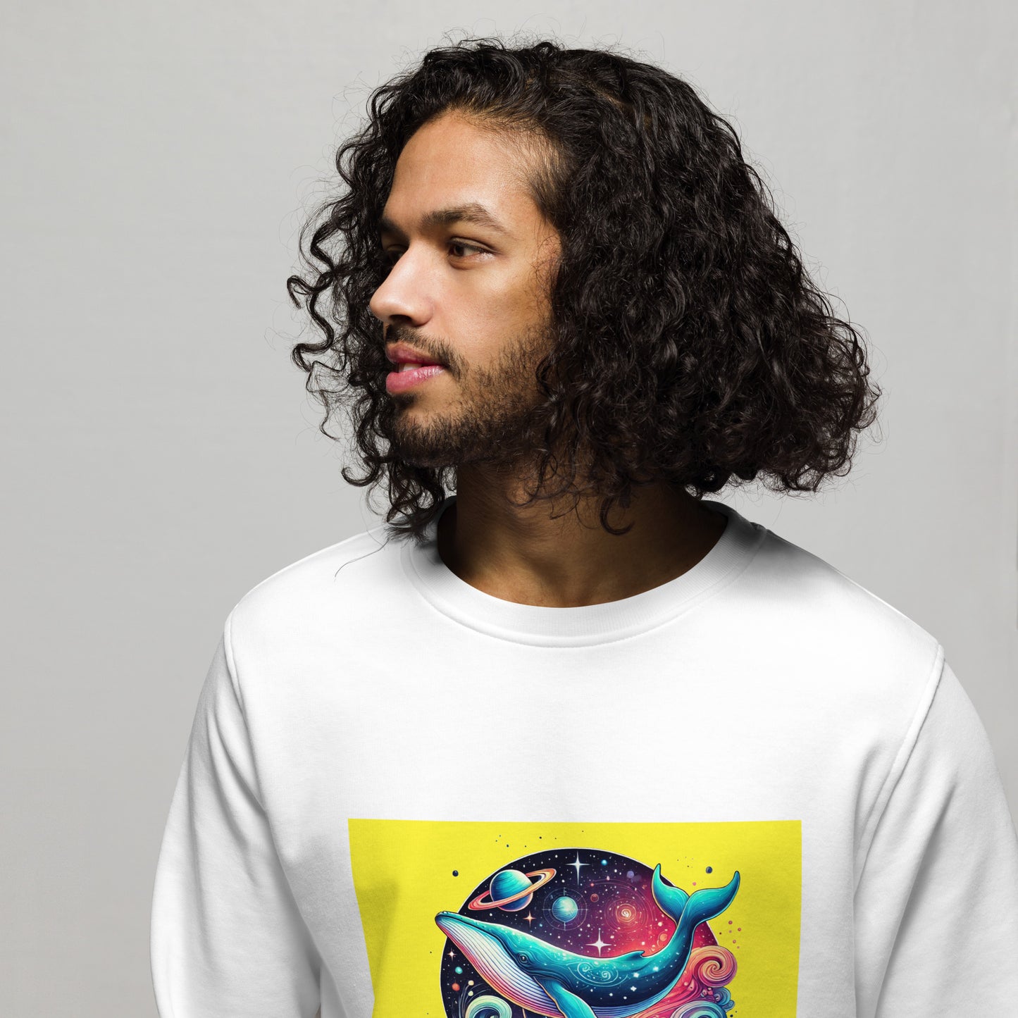 SPACE WHALE - Unisex organic sweatshirt