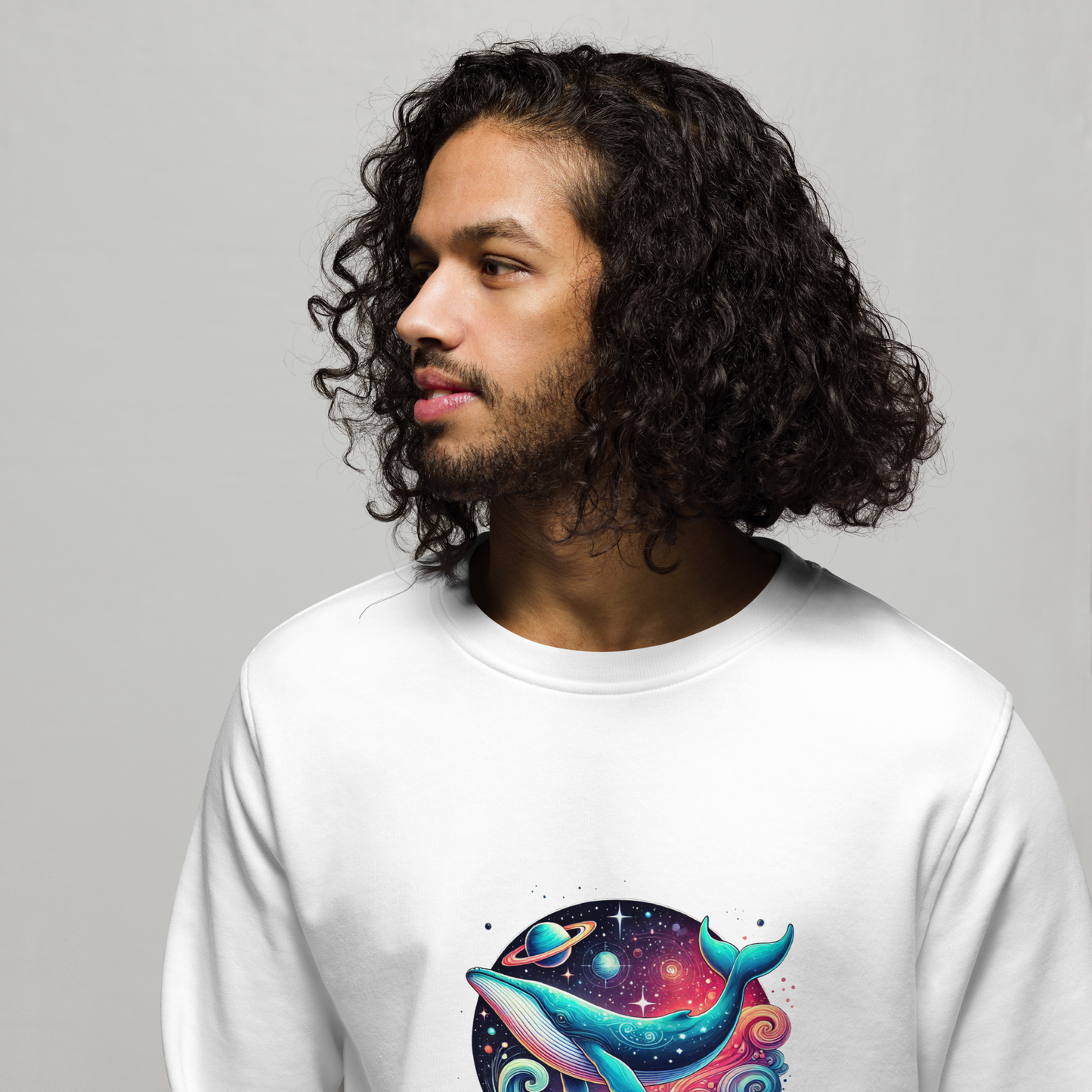 SPACE WHALE - Unisex organic sweatshirt
