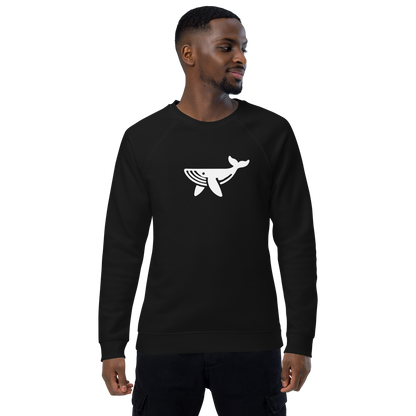 WHALE - Unisex organic raglan sweatshirt