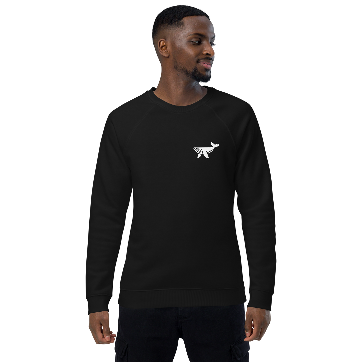 WHALE - Unisex organic raglan sweatshirt