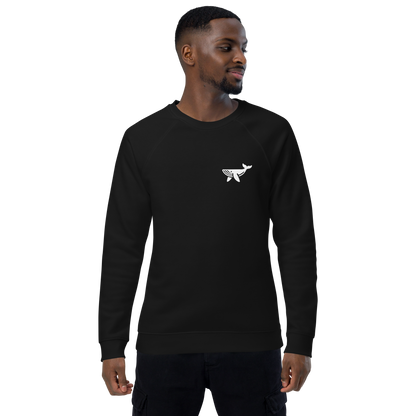 WHALE - Unisex organic raglan sweatshirt