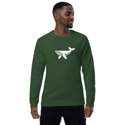 WHALE - Unisex organic raglan sweatshirt