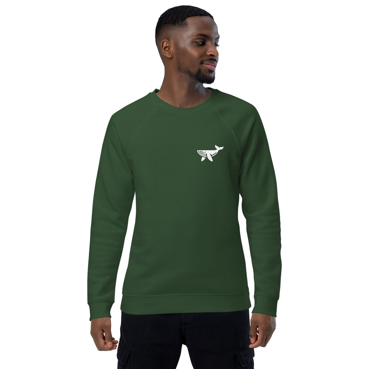 WHALE - Unisex organic raglan sweatshirt