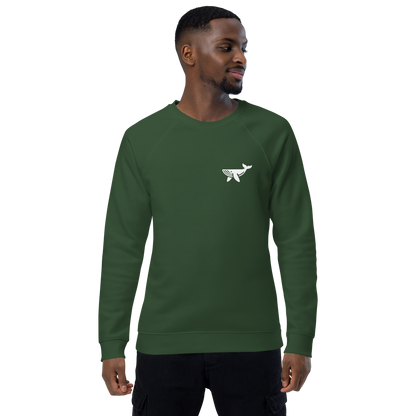 WHALE - Unisex organic raglan sweatshirt