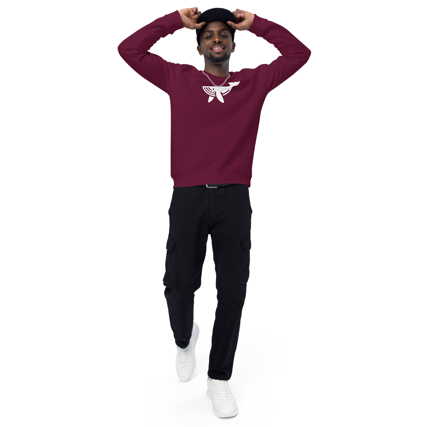 WHALE - Unisex organic raglan sweatshirt