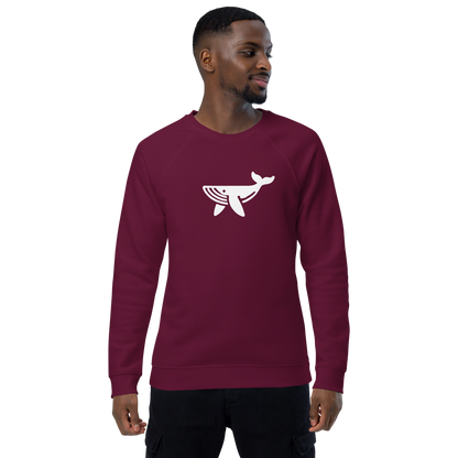 WHALE - Unisex organic raglan sweatshirt