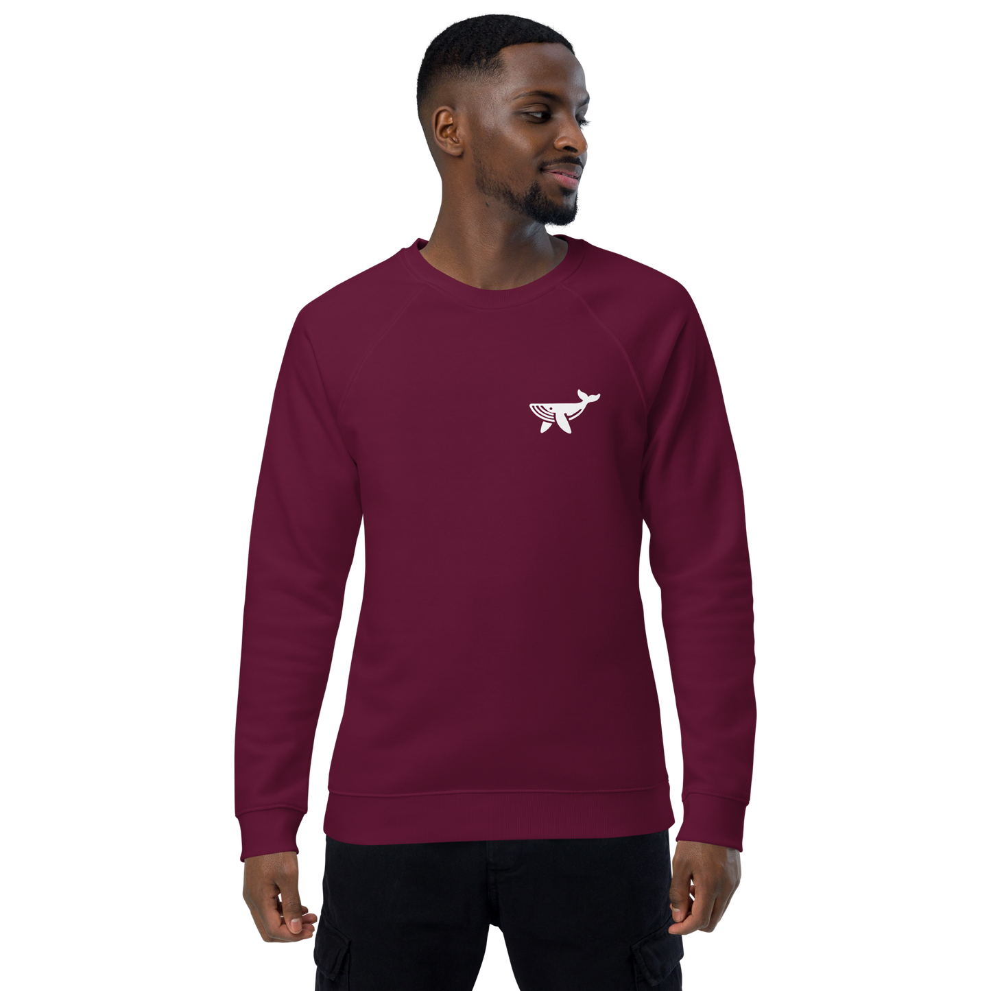 WHALE - Unisex organic raglan sweatshirt