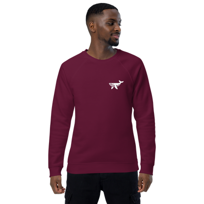 WHALE - Unisex organic raglan sweatshirt