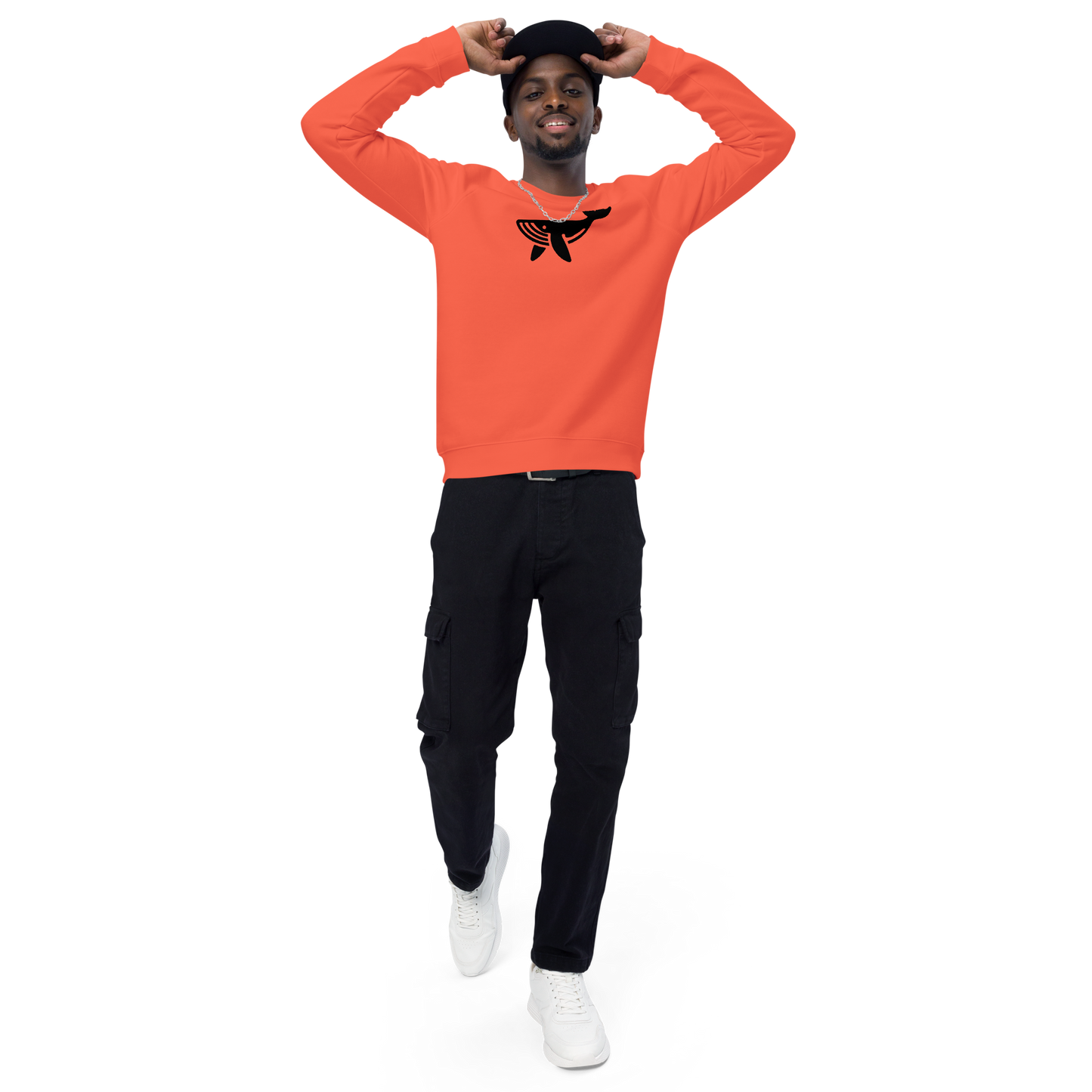 WHALE - Unisex organic raglan sweatshirt