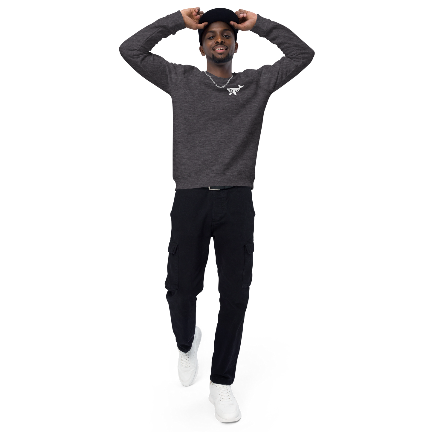WHALE - Unisex organic raglan sweatshirt