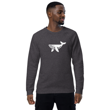 WHALE - Unisex organic raglan sweatshirt