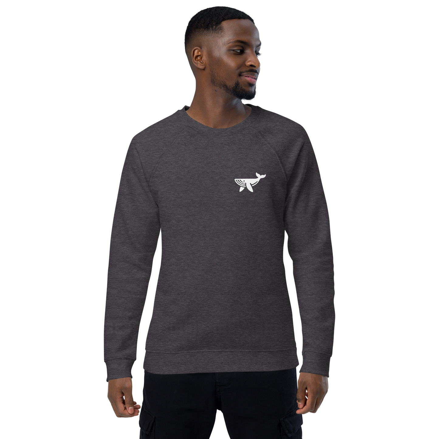 WHALE - Unisex organic raglan sweatshirt