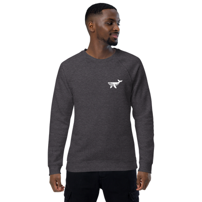 WHALE - Unisex organic raglan sweatshirt