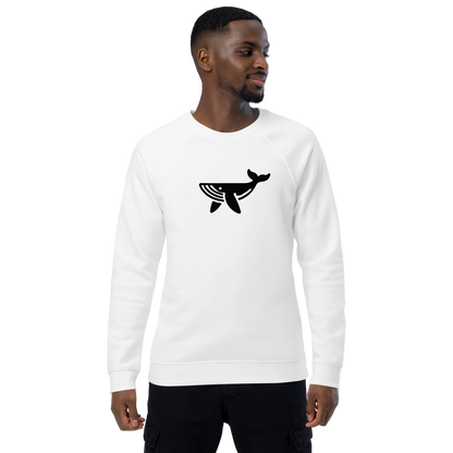 WHALE - Unisex organic raglan sweatshirt