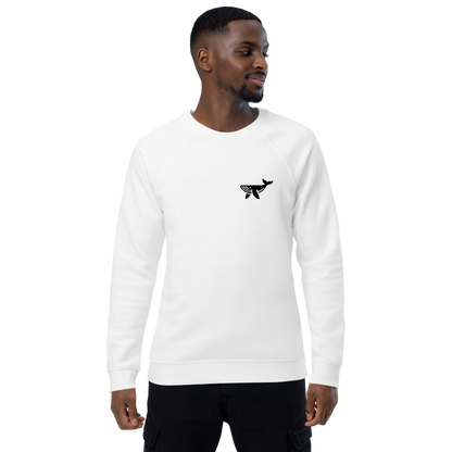 WHALE - Unisex organic raglan sweatshirt